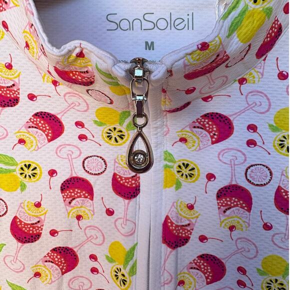 San Soleil NWT UV 50+ Long Sleeve Cooling Quarter Zip Polo Golf Shirt size M - Picture 7 of 11
